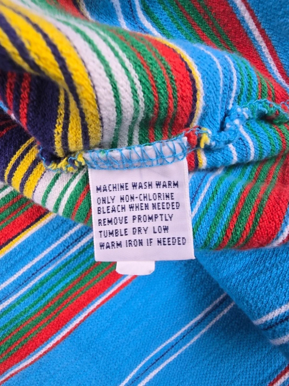 Vintage Polo Ralph Lauren Striped Polo Shirt Size L Turquoise Multicolor 90s